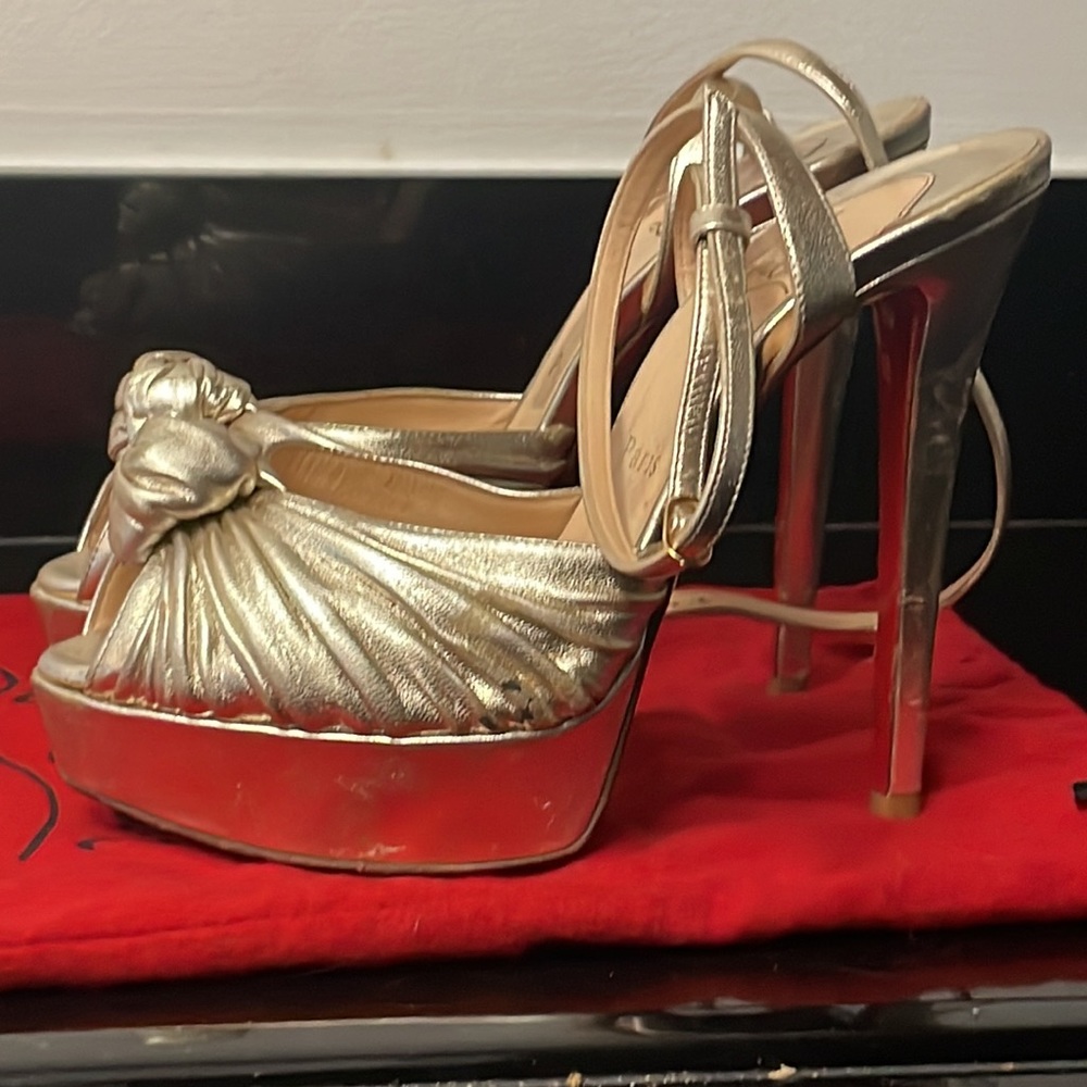 leather louboutin heels